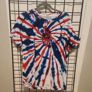Red and Blue Tie-Dye T-Shirt